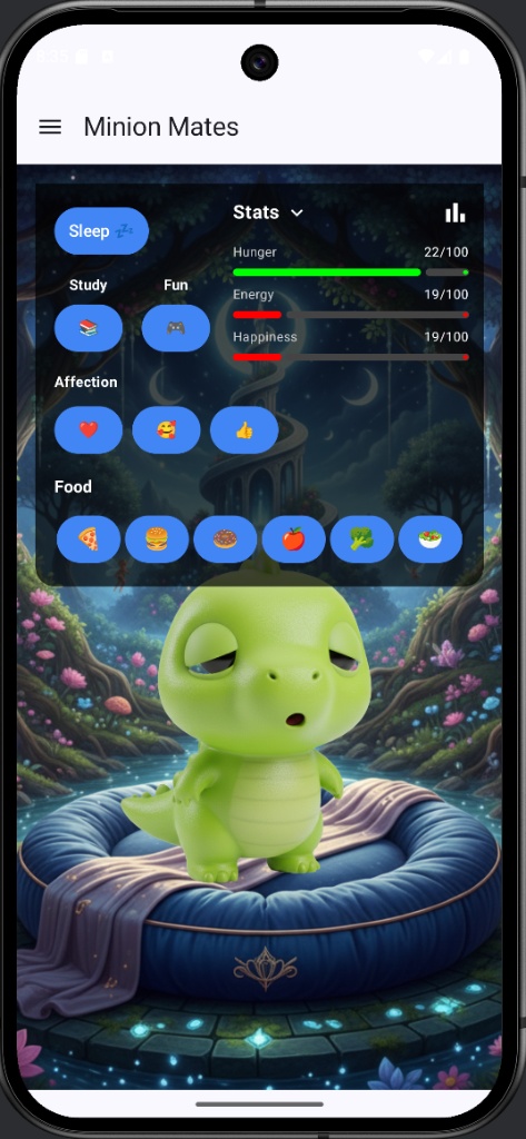 MinionMates Stats/UI Screenshot